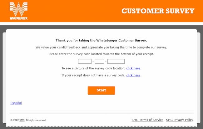  whataburger experience survey