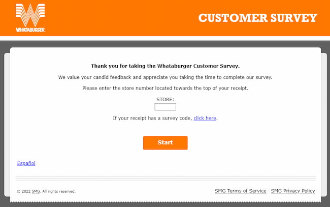  www.whataburgervisit.com survey code